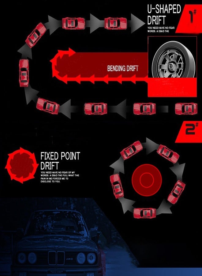 Black Foru 1:16 Scale RC Drift Car, 30KM/H 4WD 2.4GHz Remote Control Cars with LED Light, Racing and 4 Drifting Wheels, 1 Rechargeable Batteries, Perfect Toy Gift for Boys, Girls, Kids Red|5 - Image 3